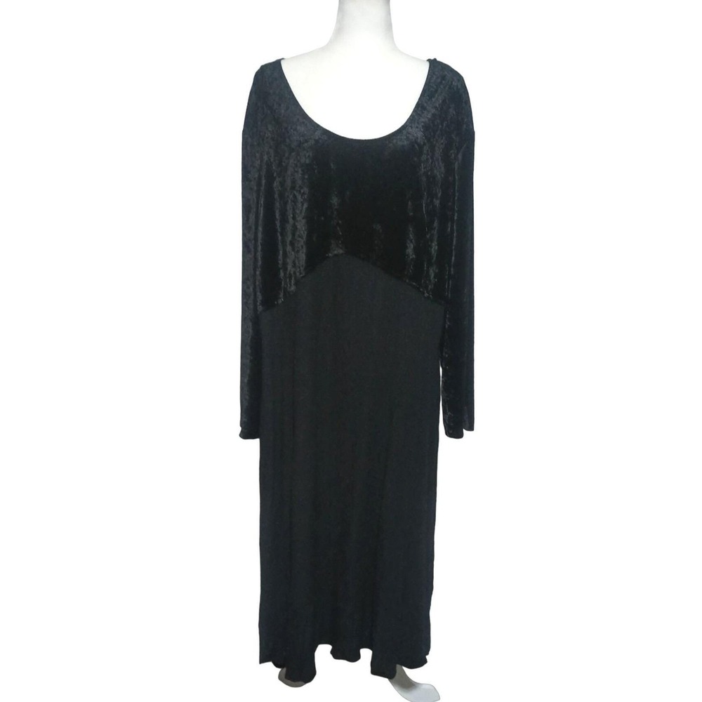 Goth‎ The Avenue Midi Dress Women 30 Black Velvet Bodice Long Sleeve